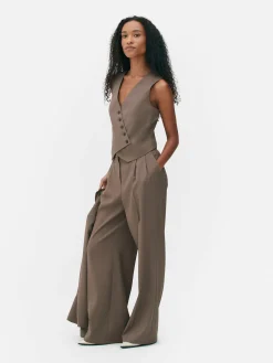 Asymmetrische Weste Mit Knopfleiste