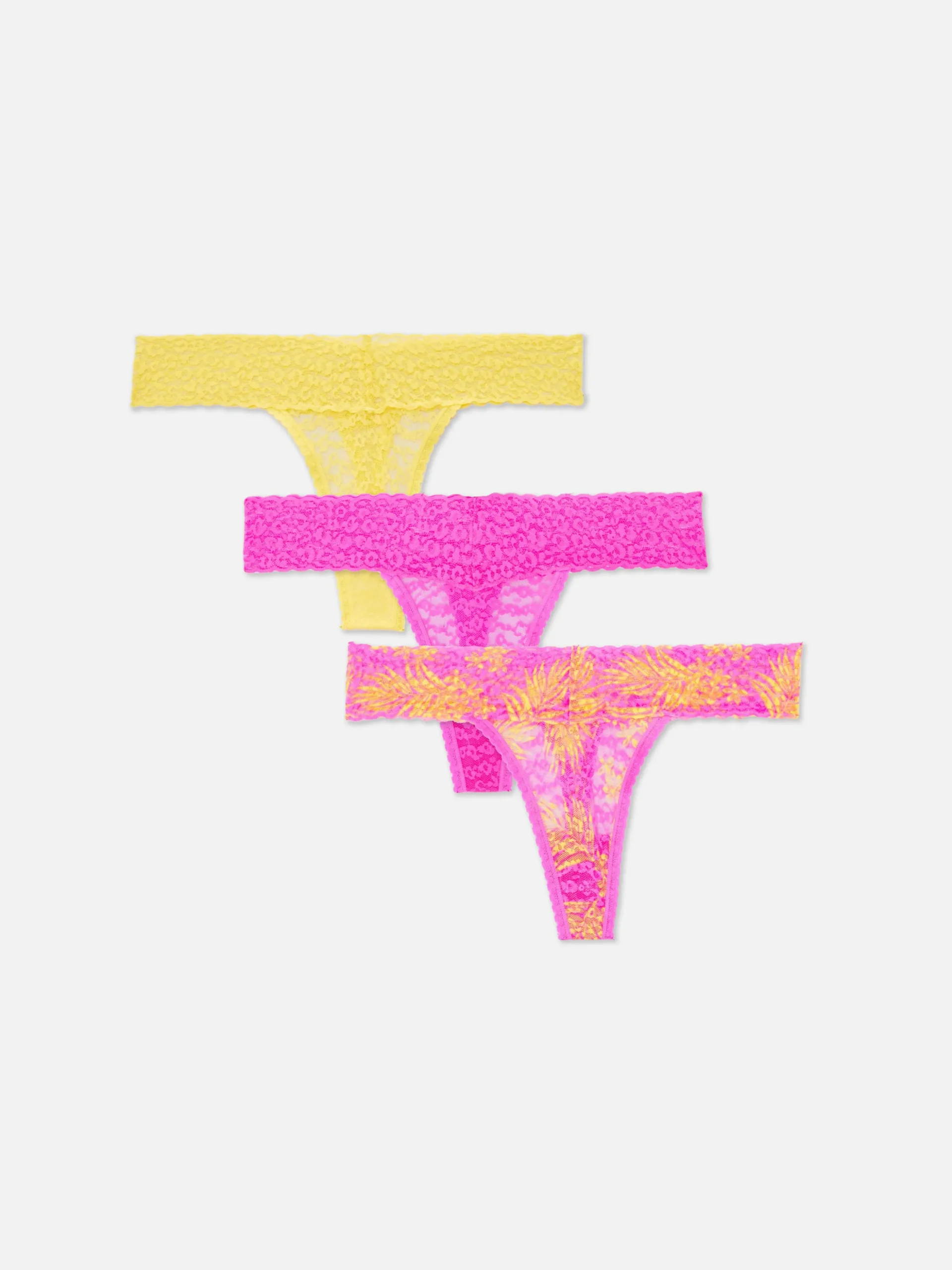 Bandeau-Tangas Aus Spitze, 3er-Pack