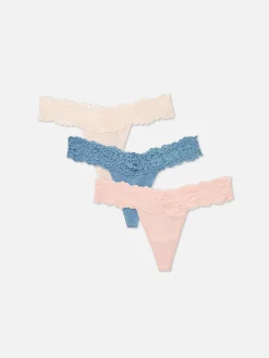 Bandeau-Tangas Aus Spitze, 3er-Pack