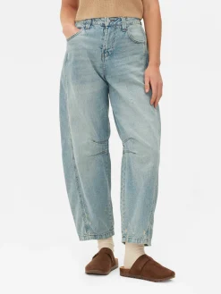 Barrel-Jeans Im Used-Look