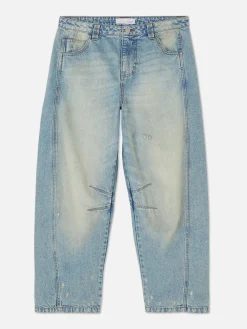 Barrel-Jeans Im Used-Look