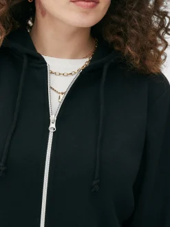 Basic Kapuzenpullover Mit Reißverschluss