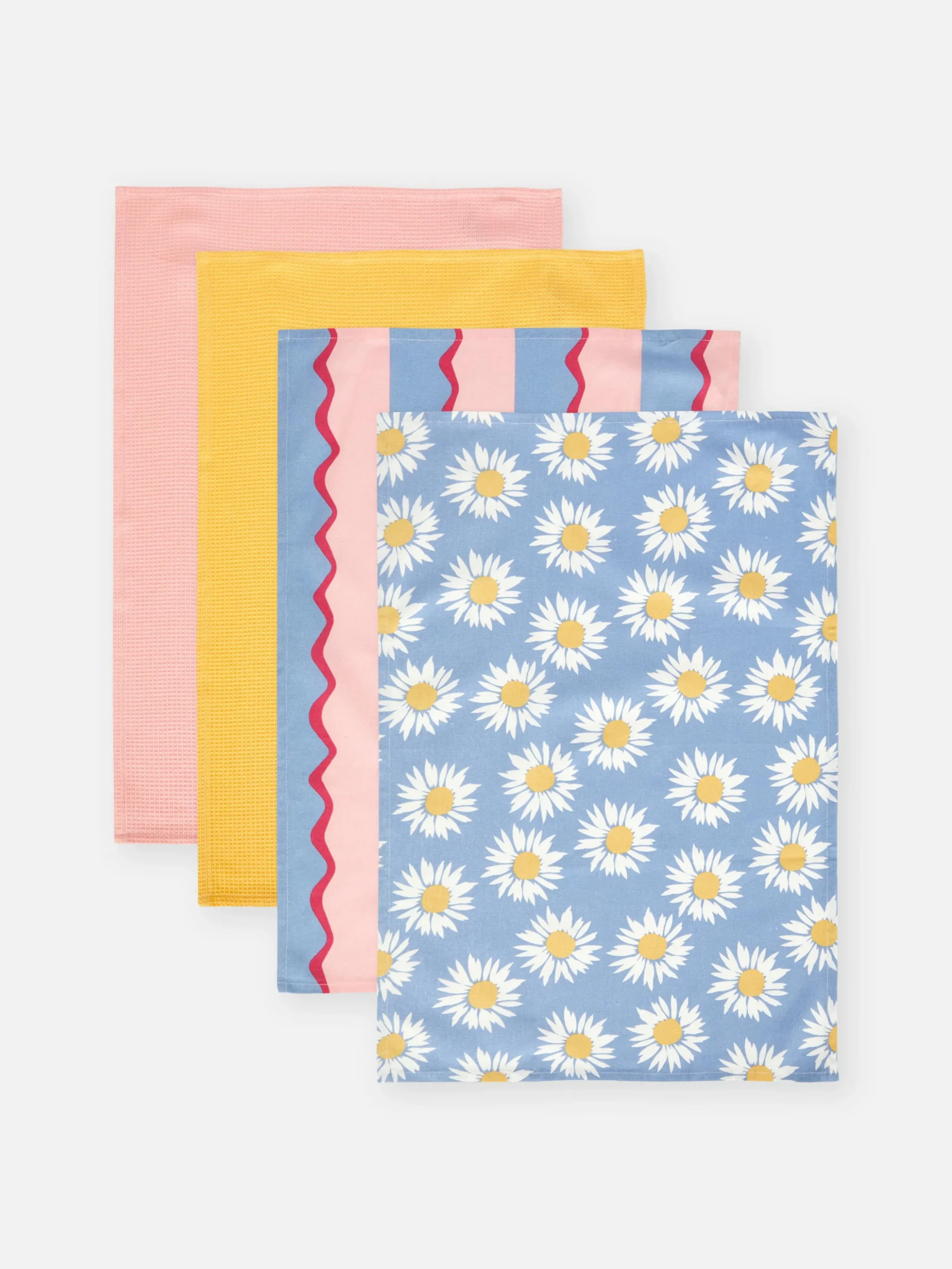 Bedruckte Geschirrtücher, 4er-Pack