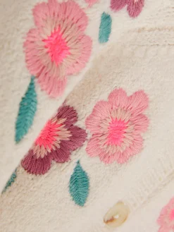 Bestickter Cardigan Mit Blumenmuster