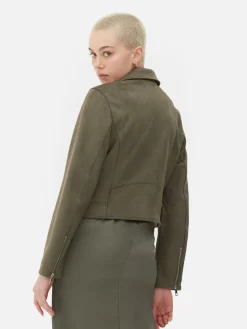 Bikerjacke In Wildleder-Optik