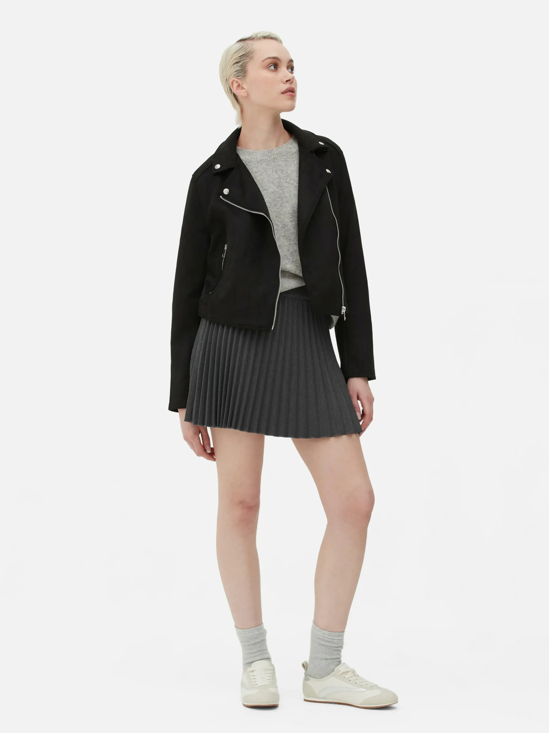 Bikerjacke In Wildleder-Optik