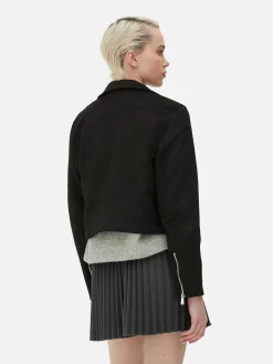 Bikerjacke In Wildleder-Optik