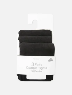 Blickdichte Strumpfhose, 80 Den, 3er-Pack