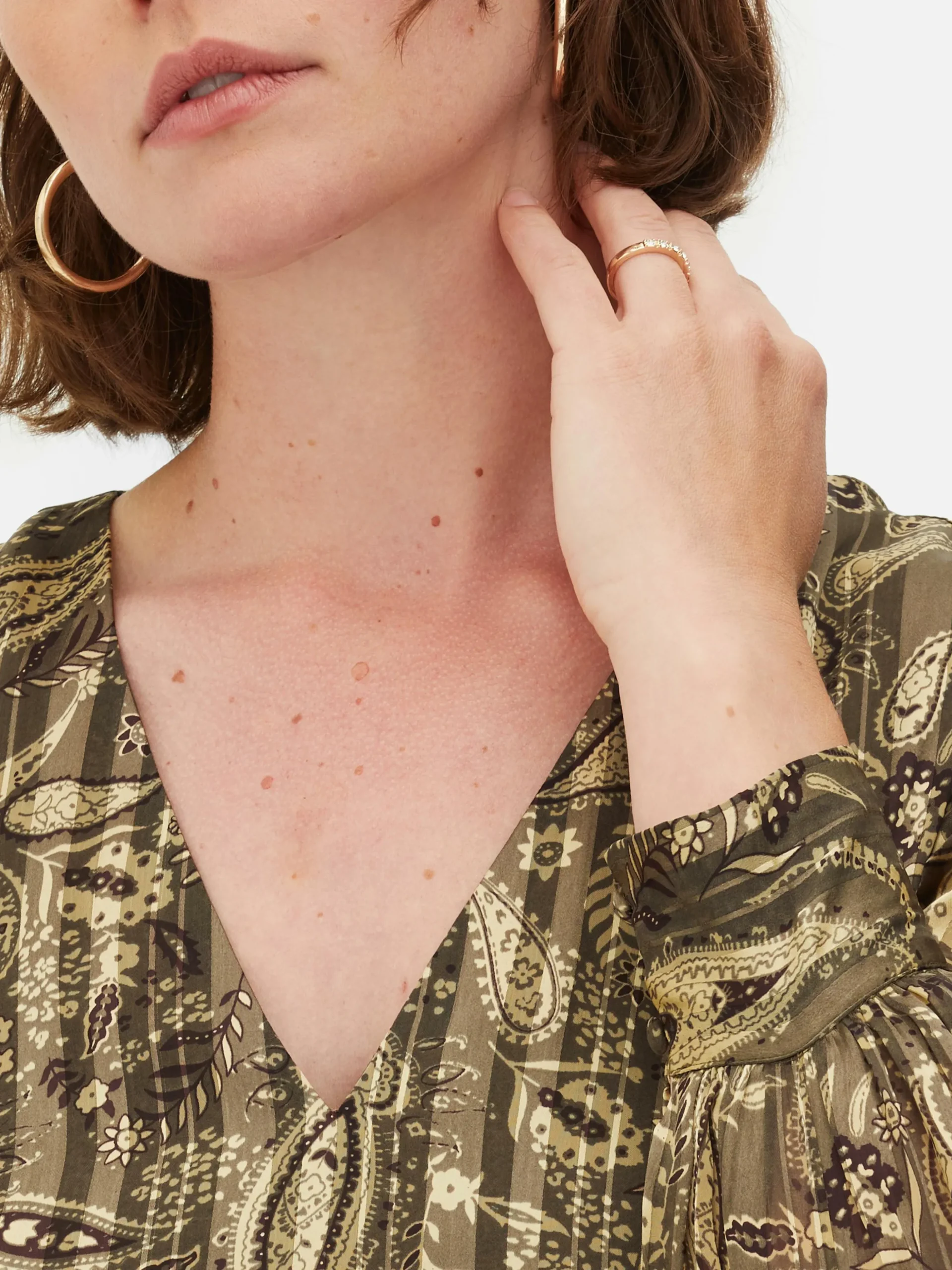 Boho-Midaxikleid Mit V-Ausschnitt