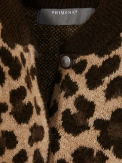 Bomber-Cardigan Mit Leopardenmuster