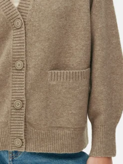 Boyfriend-Strickcardigan Mit V-Ausschnitt