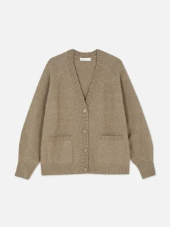 Boyfriend-Strickcardigan Mit V-Ausschnitt