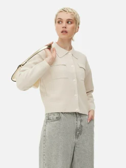 Cardigan Mit Knopfleiste Und Kragen