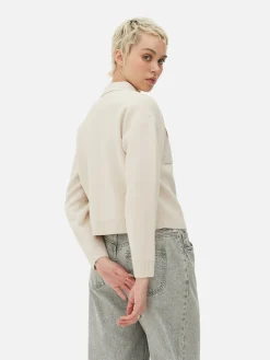 Cardigan Mit Knopfleiste Und Kragen