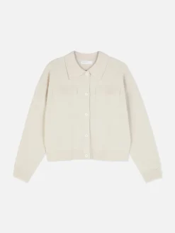 Cardigan Mit Knopfleiste Und Kragen