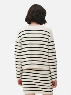 Cardigan Mit Streifen Und Knopfleiste