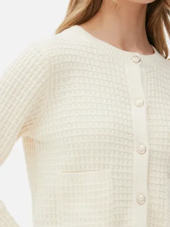 Cardigan Mit Waffelstruktur