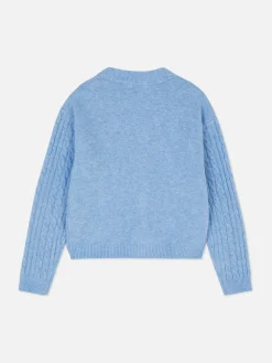 Cardigan Mit Zopfmuster