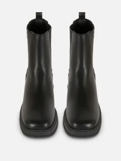 Chelsea-Stiefeletten Mit Blockabsatz