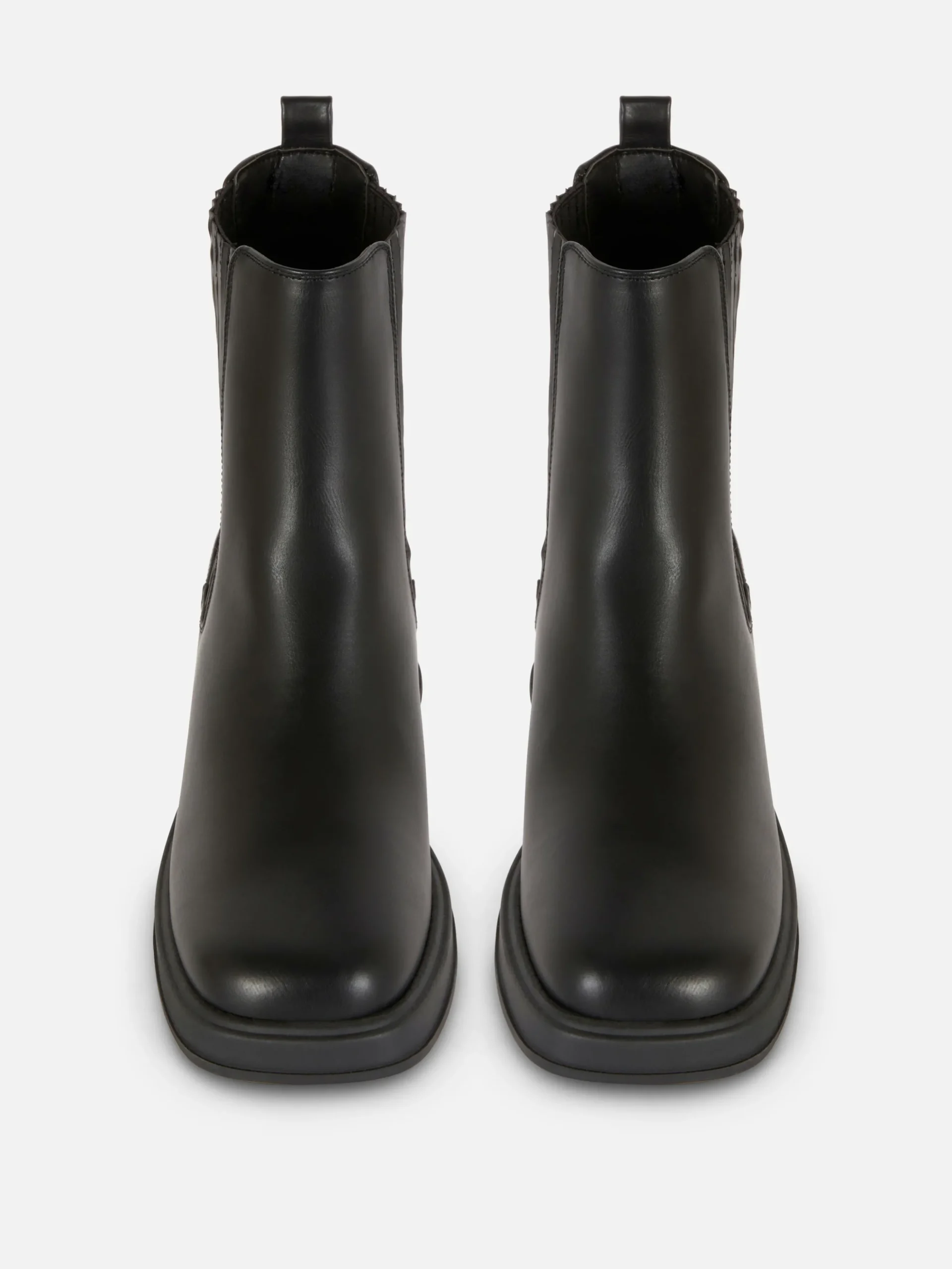 Chelsea-Stiefeletten Mit Blockabsatz