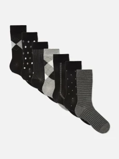 Crew-Socken In Verschiedenen Designs, 7er-Pack