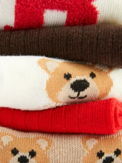 Crew-Socken Mit Bären-Grafik, 5er-Pack