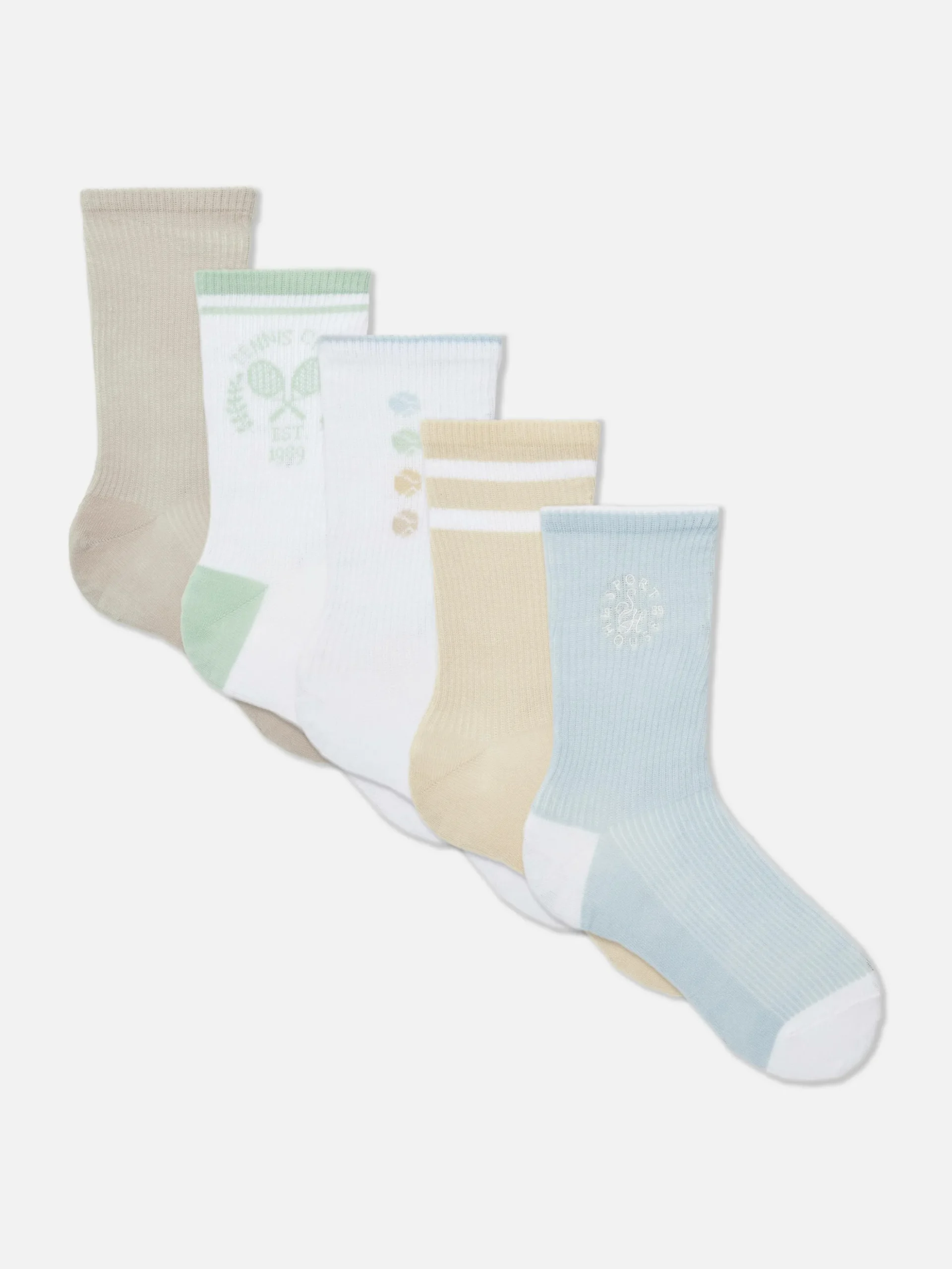 Crew-Socken Mit Grafik, 5er-Pack