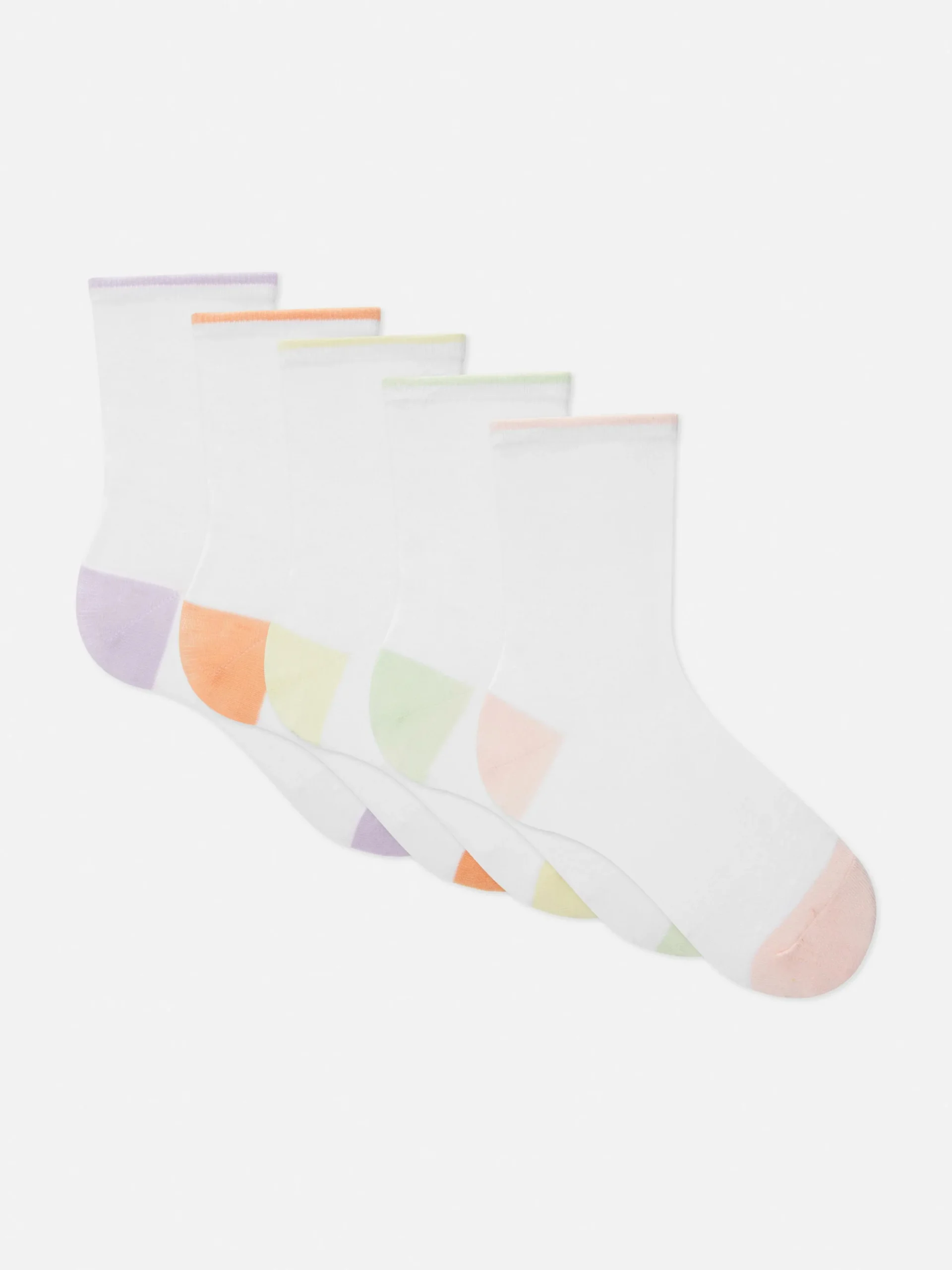 Crew-Socken Mit Kontrastsaum, 5er-Pack