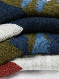 Crewsocken Mit Landschafts-Grafik, 5er-Pack