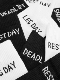 Crew-Sportsocken Mit Slogan, 5er-Pack