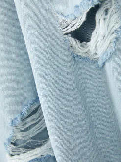 Denim-Jeans Im Used-Look Mit Weitem Bein