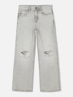 Denim-Jeans Mit Weitem Bein Und Schlitz