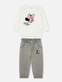 „Disney Minnie Maus“ Strickpullover Und Jeans Im Set