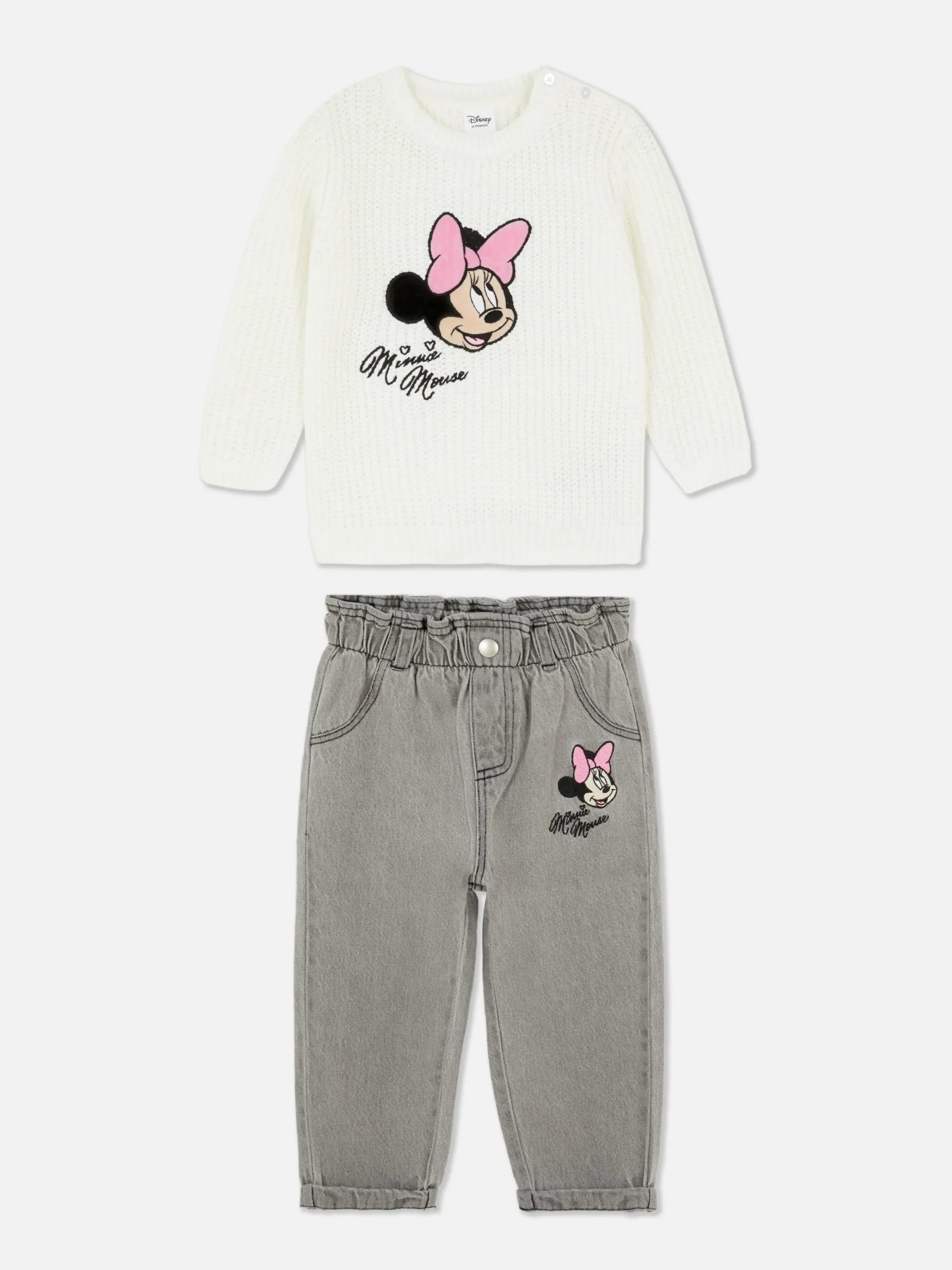 „Disney Minnie Maus“ Strickpullover Und Jeans Im Set