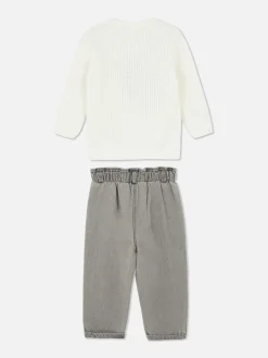 „Disney Minnie Maus“ Strickpullover Und Jeans Im Set