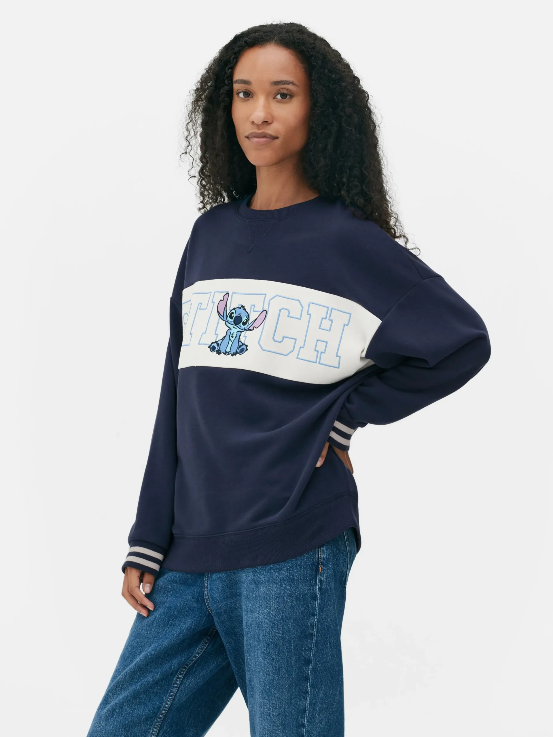 „Disney Stitch“ Sweatshirt Mit Kontrasttext