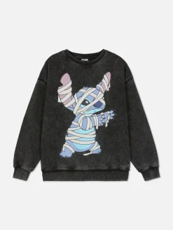 „Disney Stitch“ Sweatshirt In Acid-Wash-Optik