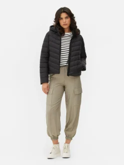 Dünne Pufferjacke Mit Kapuze