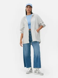 Dünner Parka-Regenmantel Mit Kapuze