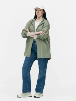 Dünner Parka-Regenmantel Mit Kapuze