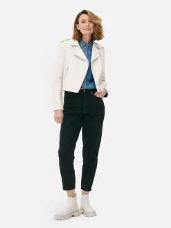 Essential Bikerjacke Aus Kunstleder