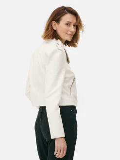 Essential Bikerjacke Aus Kunstleder