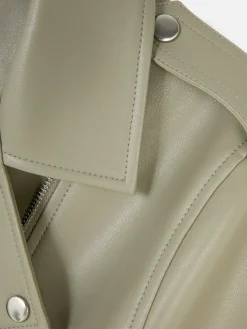 Essential Bikerjacke Aus Kunstleder