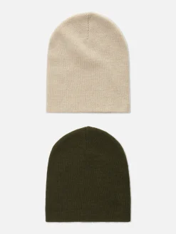 Feinstrick-Beanies, 2er-Pack