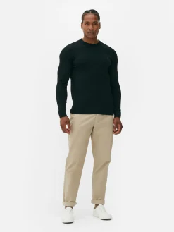 Feinstrickpullover Mit Rundhalsausschnitt