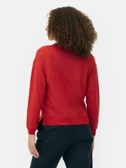 Feinstrick-Rundhalspullover