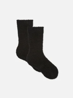 Flauschige Bouclé-Socken, 2er-Pack