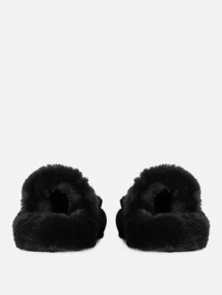 Flauschige Hausschuhe Mit Doppelriemen