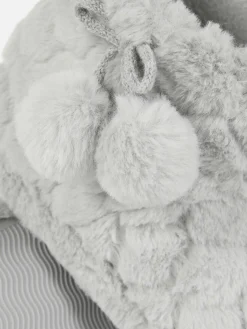 Flauschige Hausstiefel Mit Bommeln