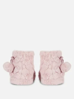 Flauschige Hausstiefel Mit Bommeln